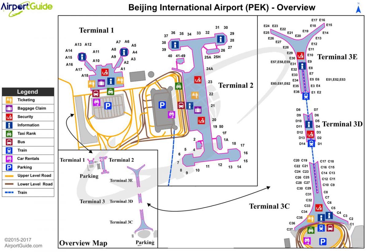 Beijing international airport terminal 3 na mapie