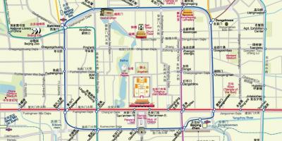 Mapa Pekinu mapa metra z atrakcji