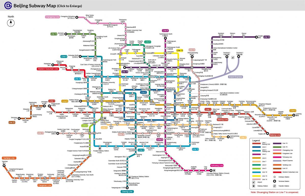 mapa metra Pekin 