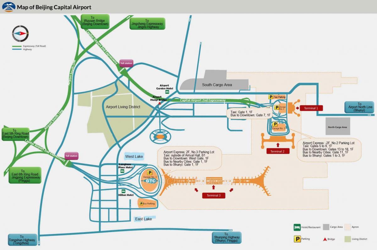 Pekin airport terminal mapie