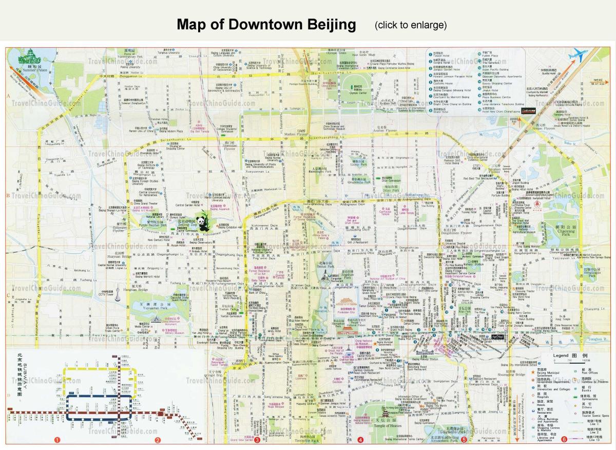 centrum Pekinu mapie