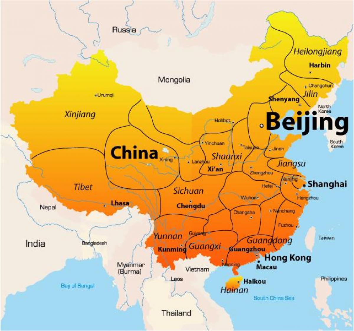 Pekińsku na mapie