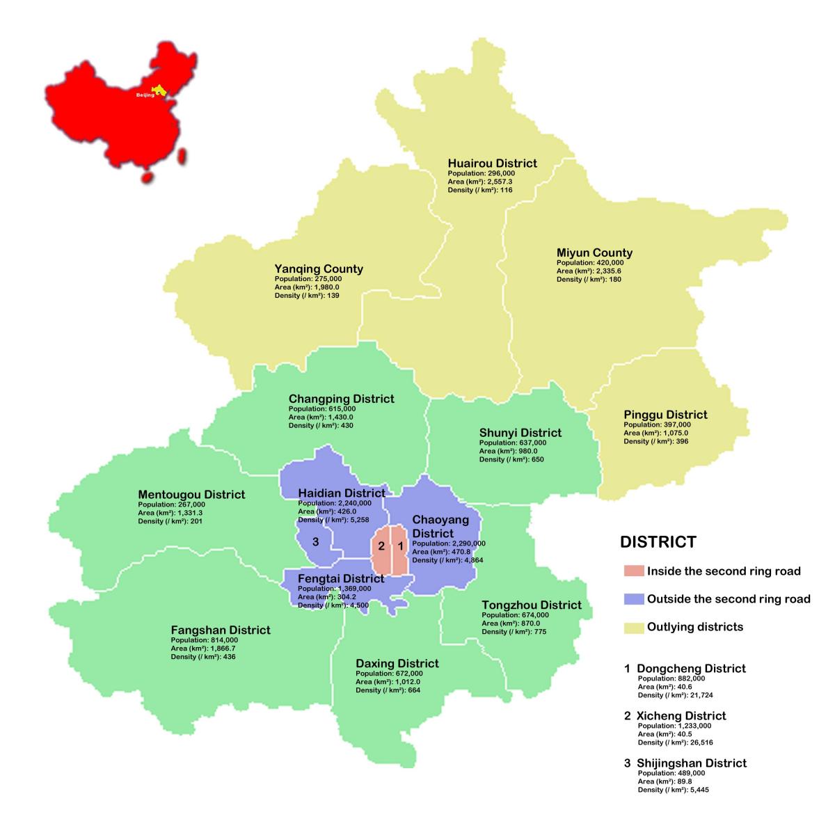 Okolicy Pekinu mapie