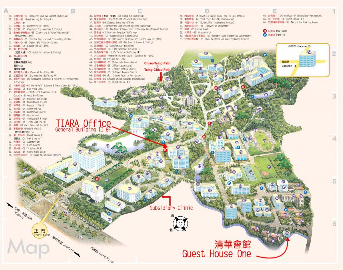 mapa kampusu Uniwersytetu Tsinghua 