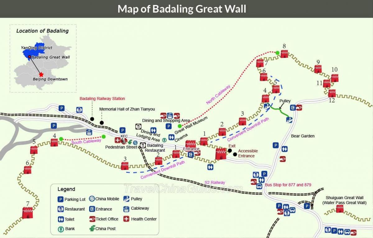 Pekin Wielki mur mapa
