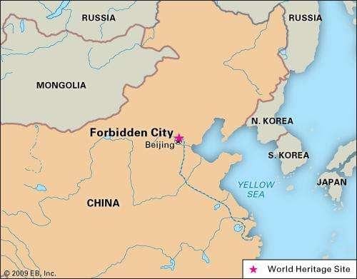 Zakazane miasto w Chinach na mapie