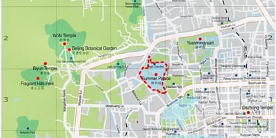 Mapa Letni pałac w Pekin