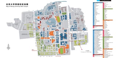 Mapa uniwersytetu Pekińskiego 